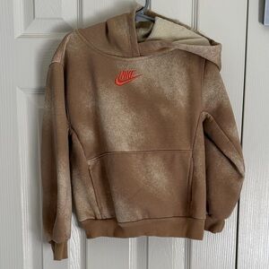 Nike Brown Hoodie with Orange Logo